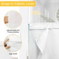 thumbnail image 3 of No Hook White Teal Marble Shower Curtain with Snap in Liner Set, Modern Abstract Art Marble Fluid Waterproof Fabric Bathroom Curtains with See Through Top Window, Hotel Style Standard 72 x 72 Inch, 3 of 9