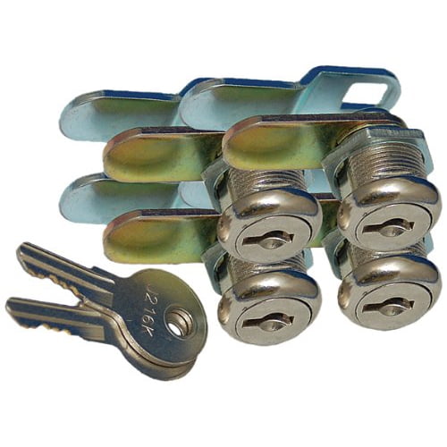 Prime Lock Cylinder 18-3319 For Baggage Doors; Standard Key Cam Lock; 1-1/8 Inch Length; Round Face; Chrome Plated; Pack Of 4