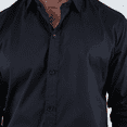 thumbnail image 2 of Camisa Negra de Vestir Manga Larga Slim Fit Casual Para Hombre, 2 of 5