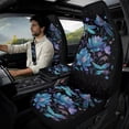 thumbnail image 2 of Xixirimido Dragonfly Flowers Print Car Seat Covers Front Seats Leather Universal Fit for Cars, Vans, Trucks, SUV, Set of 5 Car Seat Protector with Seatbelt Covers & Center Console Cover, 2 of 8