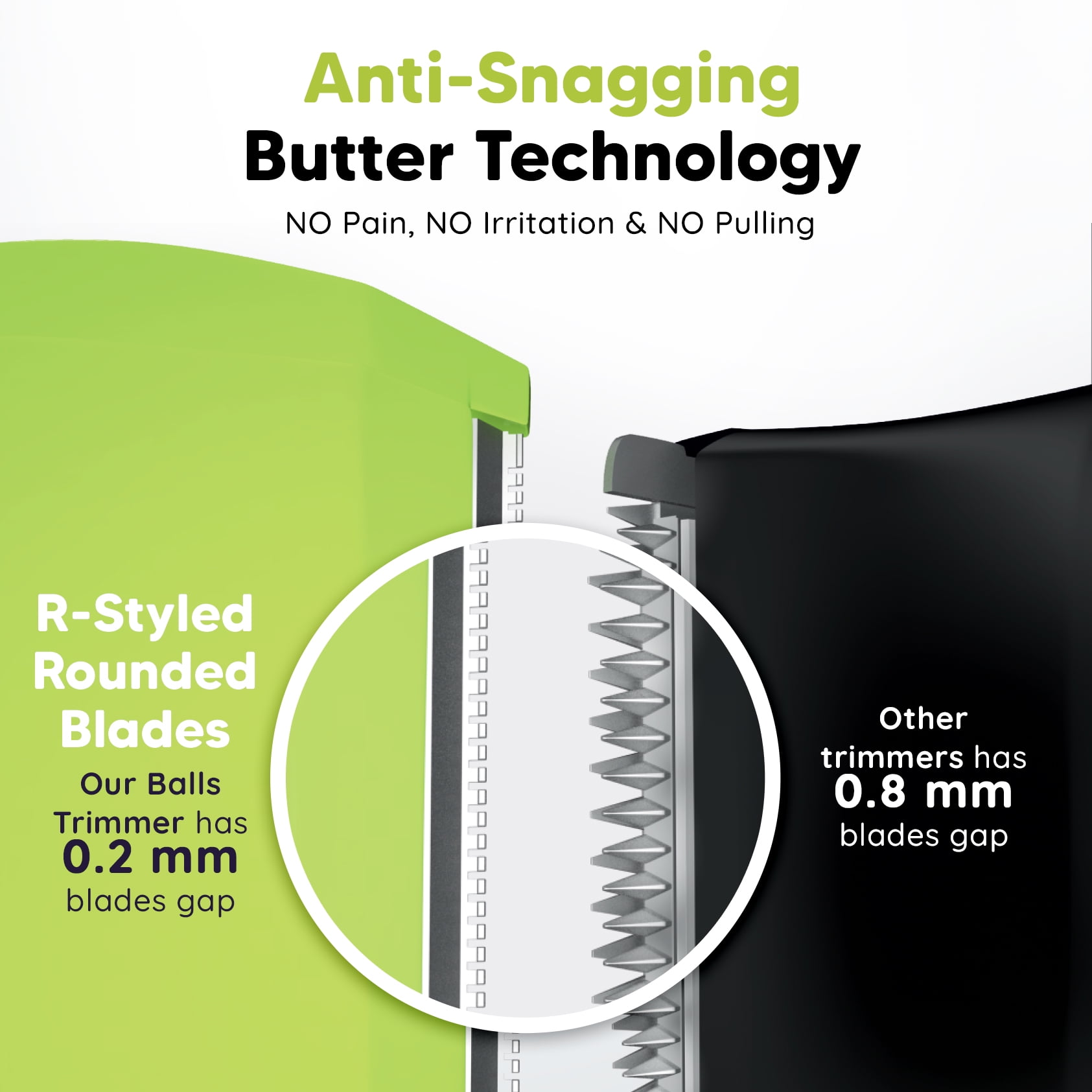 LetsShave Mens Pubic Hair Trimmer | Balls Shaver | V-Shaped Head | Ultra Thin Rounded Blade | Body Hair Trimmer and Shaver | Comes with Attachments | Waterproof | Anti Snagging
