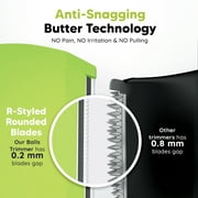 LetsShave Mens Pubic Hair Trimmer | Balls Shaver | V-Shaped Head | Ultra Thin Rounded Blade | Body Hair Trimmer and Shaver | with Attachments | Waterproof | Anti Snagging