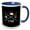 Blue/White, variant on 3drose, North Carolina State Abbreviation, Statehood, and Flag Art on Black., 11oz Two-tone Blue Mug