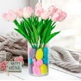 thumbnail image 2 of THHEIC Easter Decorations Set, 15 PCS Artificial Tulips with 30 PCS Bunnies Vase Filler, Spring Home Decoration Centerpieces for Tables, No Vase Included, Party Table Decor, 2 of 7
