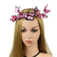 thumbnail image 1 of Bandeau Élégant pour Femmes Rose avec Sangle et Fleurs, Accessoire de Fête, 1 of 5