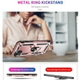 thumbnail image 5 of Allytech Rugged Case for iPhone 15, Military Grade Protection Shockproof Non-Slip Cover with Metal Rotatable Ring Stand, Magnetic Car Mount Holder Fashion Case for iPhone 15 - Rosegold, 5 of 6