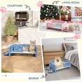 thumbnail image 6 of Small Dog Bed with Cushion & Bowls, Plastic Pet Bed for Puppies and Small Dogs, Raised Puppy Bed with Removable Soft Pad, Indoor Dog Bed with Double Food & Water Bowls, Pink, 6 of 7