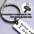 thumbnail image 2 of Family Love Keychain, Non-Tarnishing Stainless Steel Key Ring with Inspirational Message, Drive Safe Reminder for Husband Dad Gift, Compact Stylish Design for Valentine's Day, 2 of 5