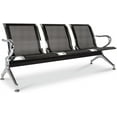 thumbnail image 2 of Kinsuite Waiting Room Chairs with Arms - 3-Seat Waiting Room Bench Airport Reception Bench, Lobby Bench Seating Office Bench Waiting Area Chairs for Airport Business Hospital Market, Black, 2 of 8