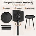 thumbnail image 6 of MEHOOM Round Metal Side Table, 16"x16"x19" Matte Black Small End Table for Living Room Bedroom Indoor, 6 of 8