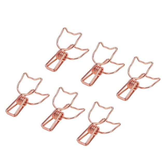 Clips de Carpeta de Cola Larga Ahuecados de Metal de Gato de Dibujos Animados 100 Uds ANGGREK Otros