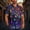 Multicolor-15, variant on LIBRCLO Mens Casual Button Down Shirts Short Sleeve Fashion Fireworks Printing Shirts Turndown Collar Tops for Summer Party