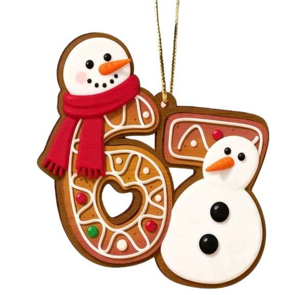 One Size White Acrylic Snowman Hanging Ornament For Christmas Tree Holiday Party Festive Decor