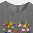 thumbnail image 4 of Camiseta de Mujer Camiseta de Manga Corta Impresión Casual Raglan Suelto de Lino Top Blusas, Cuello de la Tripulación, 4 of 4