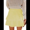 thumbnail image 3 of Falda Pantalón con Volantes y para Mujer, Estilo Casual, de Cintura Alta, Color Amarillo, Talla M, 3 of 8