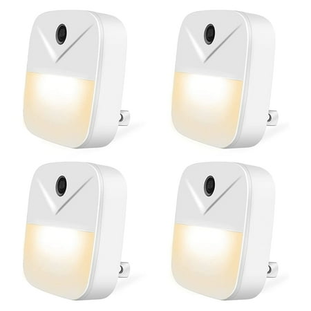 

Night Light Plug-In Smart Light Pack Of 4 Automated on & Off Wall Light for Hallways Bedrooms US Plug (Warm Light)