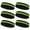 Black / Bright Lime Green / Black, variant on Couver Terry Cloth Striped Headband 2 Colored Head Sweatband - 6 Pieces Pack (Blue / Black)