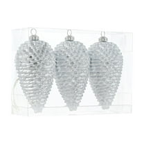 chaungfeng 3 Pieces Special Shaped Pines Cones Christmas Ornaments, 5 Inch Tree Pendant Plastic Decoration for Party Shopping Mall Holiday Window Scene Layout Car Hanging Decorations