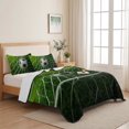 thumbnail image 5 of Quilts Twin Size Bedding Set, Soccer Lightweight Quilted Comforter, Goal Net Competitive Green Grass Athletic Soft Reversible Bedspread Coverlet with Pillow Covers for All Season, 68" x 86", 5 of 9