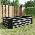 thumbnail image 6 of Metal Raised Garden Bed, 4×2×1FT Rectangle Raised Planter Bed for Plants, Vegetables and Flowers Raised Garden Boxes Steel Kit - Black, 6 of 7