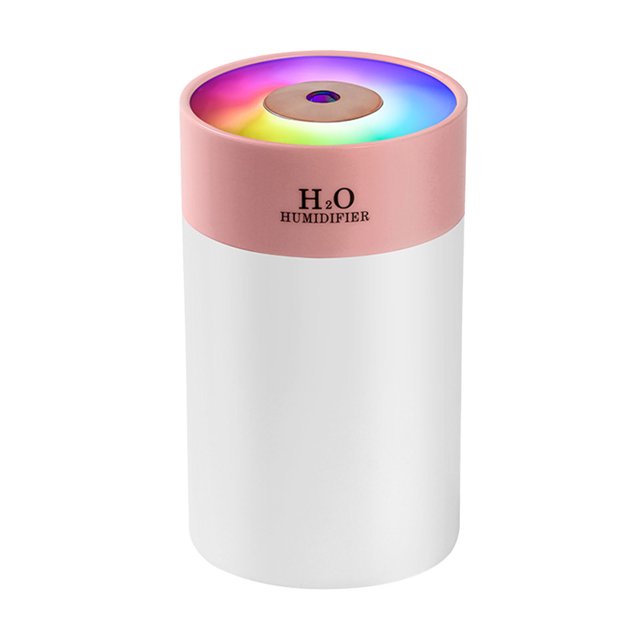 Eoozwa USB Cool Mist Humidifier with Colorful Lights Quiet Portable Mini Humidifier for Bedroom Office Car Plants Easy Clean