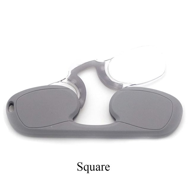 NONOR-gafas de lectura de bolsillo para hombres y mujeres, Clip de Nariz de silicona, gafas de lectura redondas TR portátiles sin marco