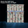thumbnail image 4 of Vintage Floral Kitchen Curtains Farmhouse Window Curtains Valance and Tier Set 36 Inch, Blue Pink Spring Flowers Rod Pocket Short Tier Curtain, Abstract Small Cafe Curtains for Kitchen Decor, 4 of 6