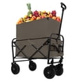 thumbnail image 3 of E-Western Minimeetall Multi-use Collapsible Wagon Cart Beach Utility Heavy Duty Grocery Camping 3pcs Liner Bag Olive Green, 3 of 8