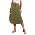 thumbnail image 2 of Fantaslook Womens Midi Skirts Elastic High Waist Skirt Flowy Trendy Skirts with Pockets, 2 of 9