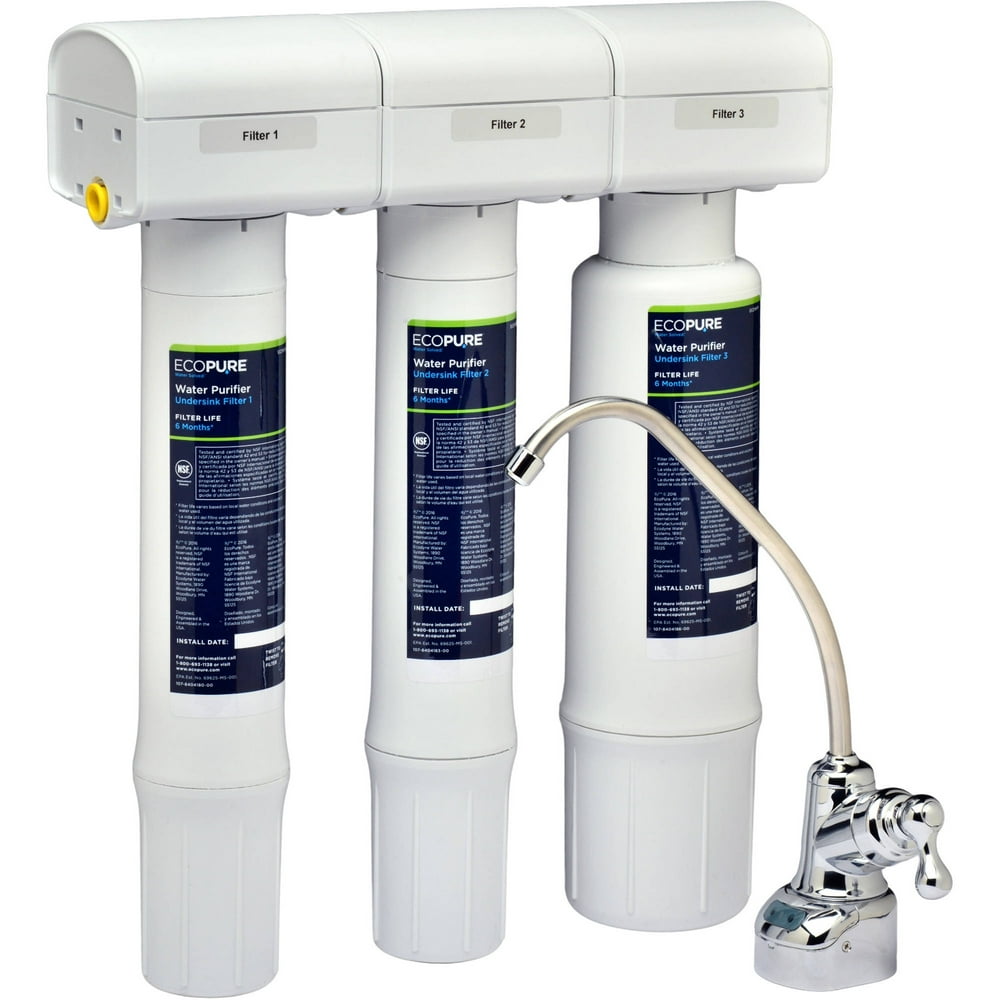 EcoPure Water Purifier Under Sink Water Filtration System (ECOP40