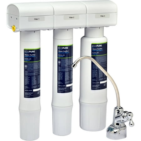 EcoPure Water Purifier Under Sink Water Filtration System (ECOP40) | NSF Certified | Safe Drinking Water Right from your Kitchen (Best Under Sink Water Filtration System Reviews)