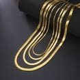 thumbnail image 2 of Cadena plana de serpiente de acero inoxidable Cadena de serpiente Collar de oro simple para mujer y hombre Popular Collar de cadena lisa de acero inoxidable con hueso de serpiente, 2 of 6