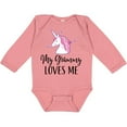 thumbnail image 3 of Inktastic Grammy Loves Me Unicorn Girls Girls Long Sleeve Baby Bodysuit, 3 of 5