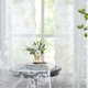 thumbnail image 1 of Juego de 2 cortinas Jubilantex de encaje floral blanco transparente, 132 x 213 cm, 1 of 7