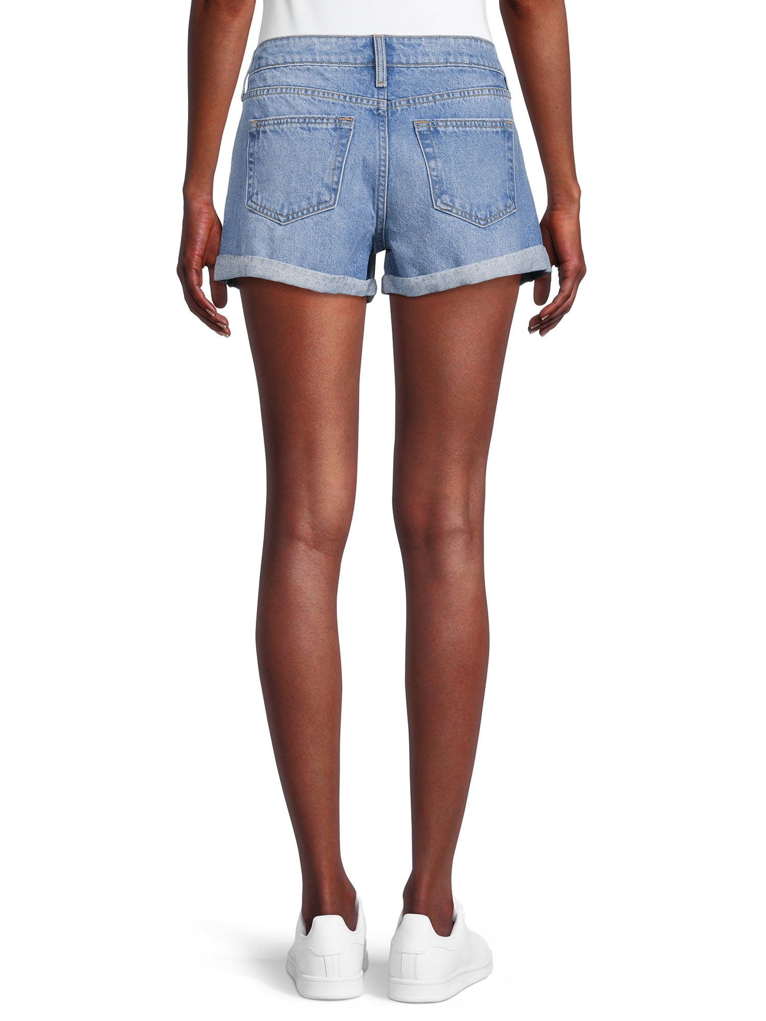 Exposed Button Jean Shorts - Walmart 