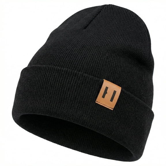 Kids Black Winter Tam Beanie – Soft, Warm Knit Hat