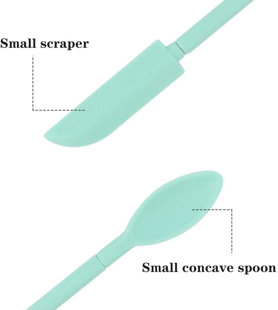  LAM Mini Thin Silicone Slim Spatula Spoon Set,Small jar Long  Handle Skinny Makeup spatulas Tiny Scraper Tool,Slender Narrow can Bottle  Flexible Dual-use Kitchen Gadgets (Red), L 11.8 x W 3.1 Inch