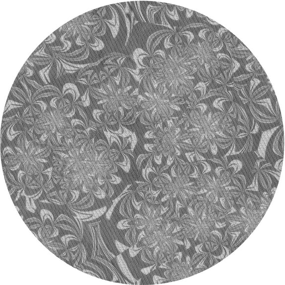 Ahgly Company Indoor Round Patterned Dim Gray Area Rugs, 7' Round