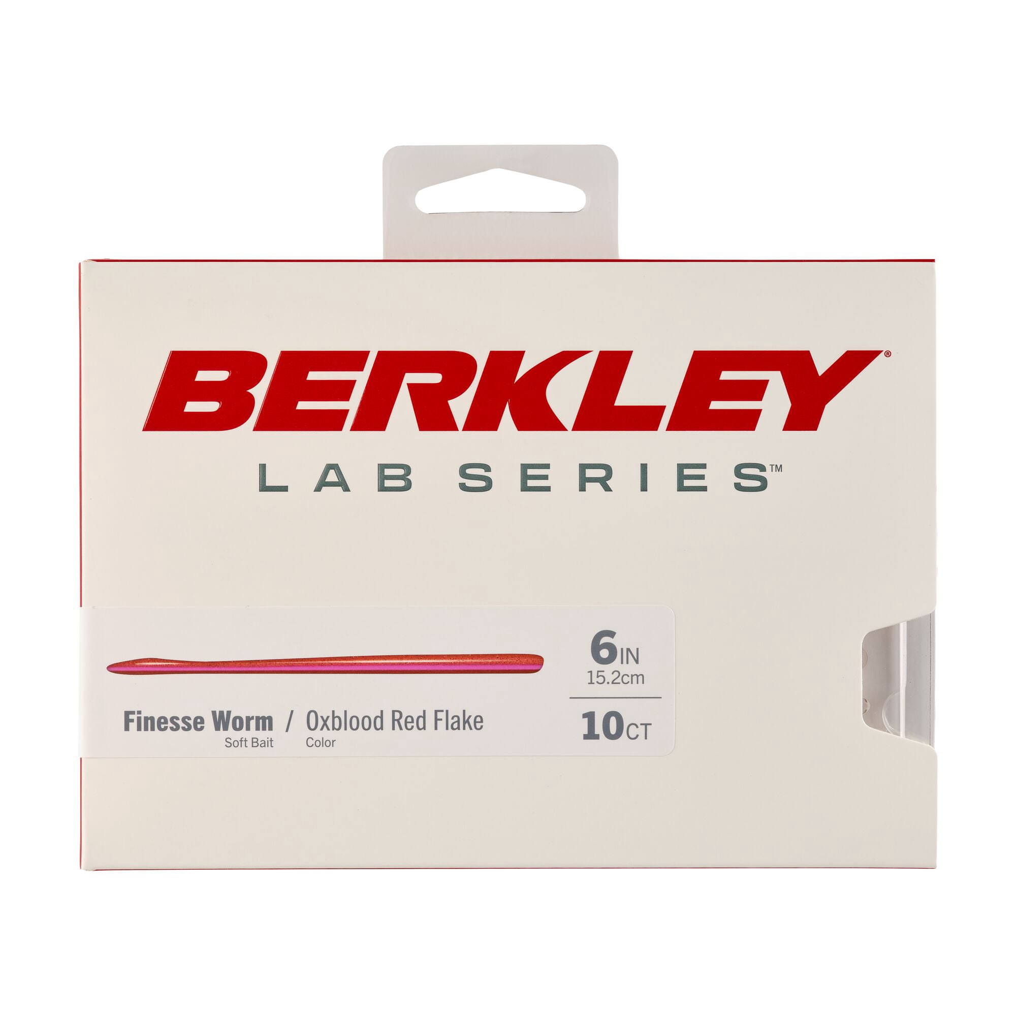 Berkley Lab Series™ Finesse Worm, 6 in, Oxblood Red Flake