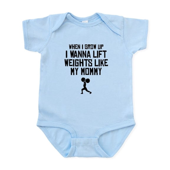 CafePress - Lift Weights Like My Mommy Body Suit - Baby Light Bodysuit, Size Newborn - 24 Months