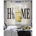 thumbnail image 3 of Easter Sheer Curtains 45 Inch Length 2 Panels Set for Living Room/Bedroom, Farmhouse Vintage Black White Plaid Rabbit Kitchen Curtains Grommet Semi-Sheer Curtains Drapes Window Treatments 42"x45"x2, 3 of 7