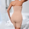 thumbnail image 4 of JGGSPWM Women's Shapewear Bodysuits Tummy Control Butt Lifter Body Shaper Strapless Seamless Mid Thigh Jumpsuit Tops Beige S, 4 of 5