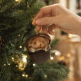 thumbnail image 5 of romoty 3D Resin Bunny Christmas Tree Ornament, Sleeping Woodland Rabbit in Shell Hanging Figurine for Holiday Home Decor, 5 of 9
