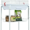 thumbnail image 4 of Yaheetech 64"H Open Top Metal Bird Cage Large Parrot Cage w/ Double Doors & Rolling Stand for Budgie Parrot Canary Cockatiel, White, 4 of 9