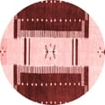 thumbnail image 1 of Ahgly Company Indoor Round Abstract Red Modern Area Rugs, 5' Round, 1 of 4