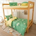 thumbnail image 4 of Maplenight Ensemble de Draps 4 Pcs pour Lit Simple, Ensemble de Literie de Dortoir Doux et Stylé - Polyester Respirant, Motifs Verts Frais Vert, 4 of 4