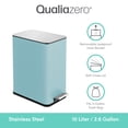 thumbnail image 2 of Qualiazero 2.6 Gallon Trash Can, Stainless Steel Step On Bathroom Trash Can, Light Blue, 2 of 11