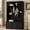 Black, variant on ON-TREND Farmhouse Hall Tree with Arched Design, All-in-One Entryway Storage Bench with 4 Golden Hooks & 3 Adjustable Cabinets, Coat Rack Organizer for Mudroom Hallway, Natural