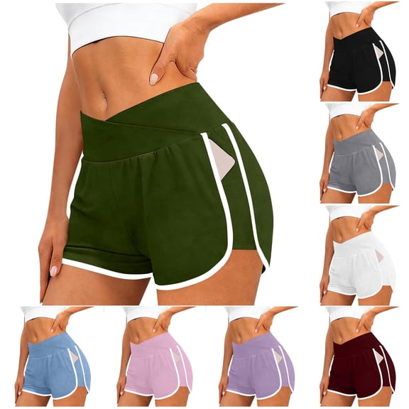 SBYOJLPB Shorts Pants Women's Loose Solid Color Shorts Thin Casual Shorts Sports Wearable Shorts Elastic Waist