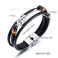 thumbnail image 4 of 1PC Mode Punk PU Cuir Tricoté Bracelet Manchette Guitare Conception Multi-Couche Bracelet (Noir), 4 of 6